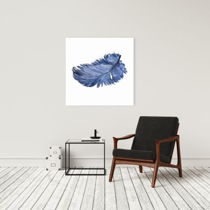 Plume bleue à l'aquarelle