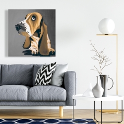 Toile 24 x 24 - Chien basset doré