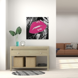 Canvas 24 x 24 - Kissable pink glossy lips