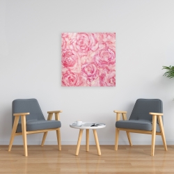 Toile 24 x 24 - Roses en aquarelle