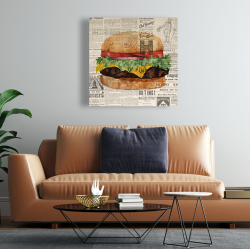 Toile 24 x 24 - Cheeseburger tout garnis style vintage