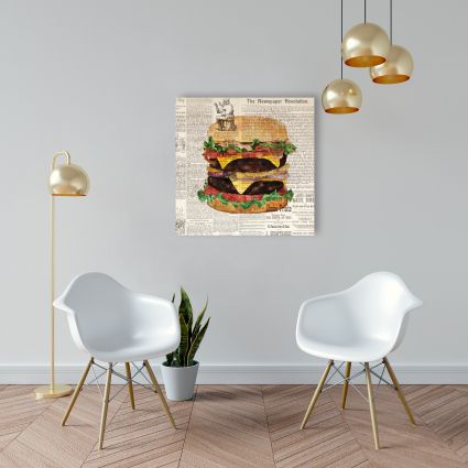 Vintage style all dressed double cheeseburger