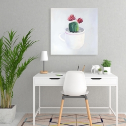 Toile 24 x 24 - Mini cactus dans une tasse