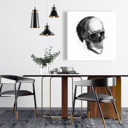 Toile 24 x 24 - Crâne noir et blanc