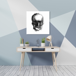 Toile 24 x 24 - Crâne foncé aquarelle