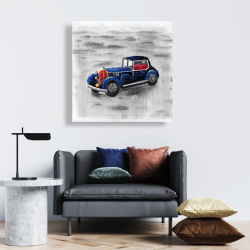 Toile 24 x 24 - Jouet de voiture vintage bleu