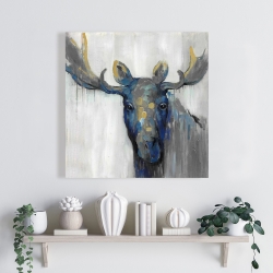 Canvas 24 x 24 - Blue moose