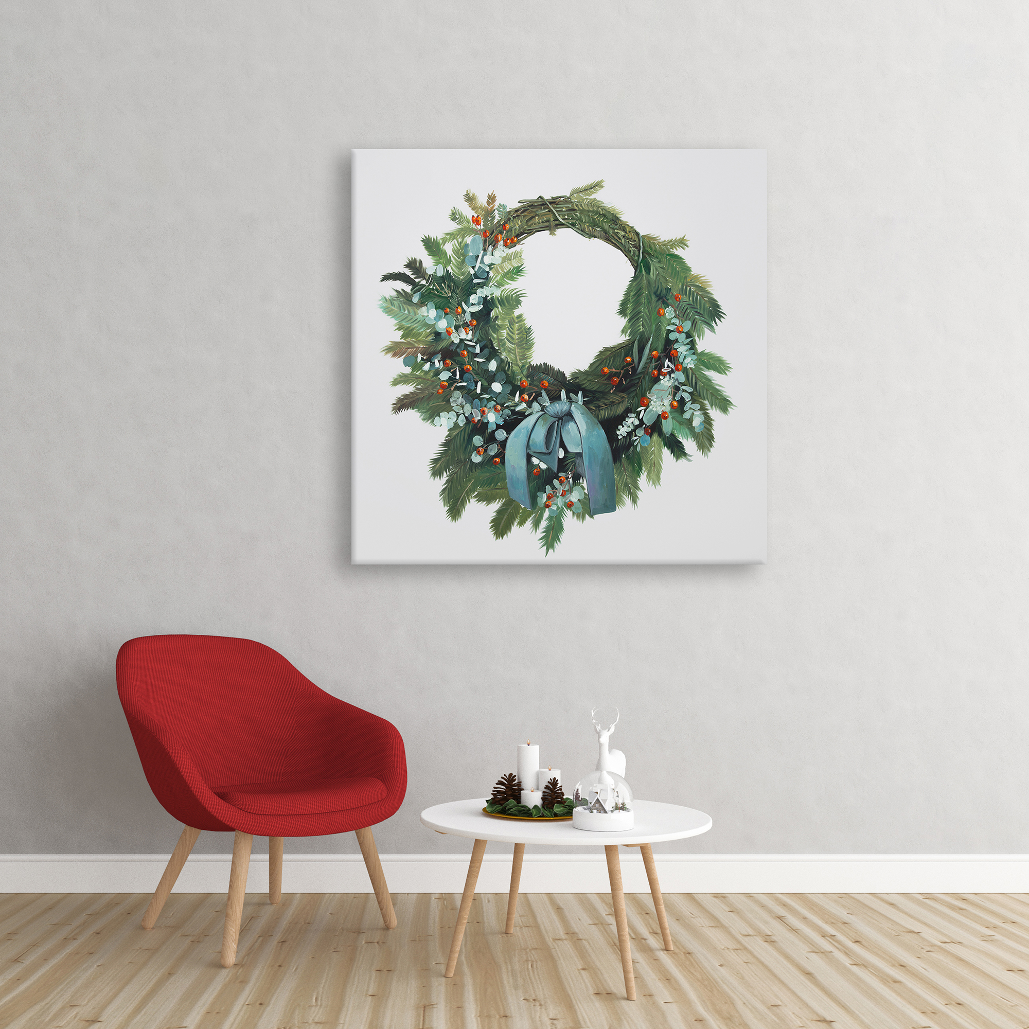 Canvas 24 x 24 - Christmas wreath