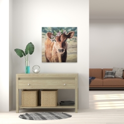 Canvas 24 x 24 - Cute jersey cow