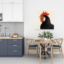 Canvas 24 x 24 - Beautilful black hen