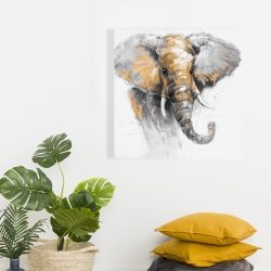 Toile 24 x 24 - Magnifique éléphant doré