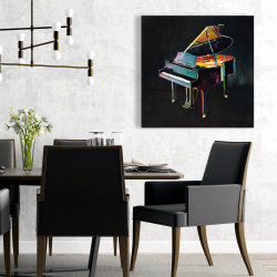 Toile 24 x 24 - Piano réaliste coloré