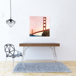 Toile 24 x 24 - Coucher de soleil sur le golden gate bridge