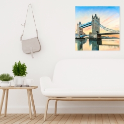 Toile 24 x 24 - Coucher de soleil sur le london bridge