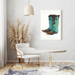 Canvas 24 x 36 - Blue cowboy boots