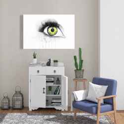 Canvas 24 x 36 - Green eye in watercolor