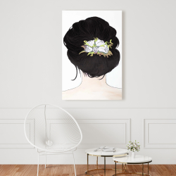 Toile 24 x 36 - Fleurs dans les cheveux brun