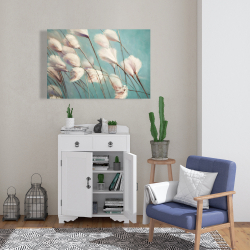 Canvas 24 x 36 - Cotton grass flowers in the wind