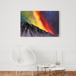 Canvas 24 x 36 - Aurora borealis in the mountain