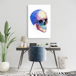 Toile 24 x 36 - Profil de crâne coloré aquarelle