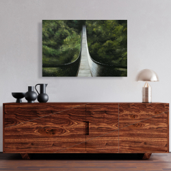 Canvas 24 x 36 - Suspended bridge in the forest