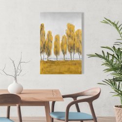 Toile 24 x 36 - Sept arbres jaunes abstraits