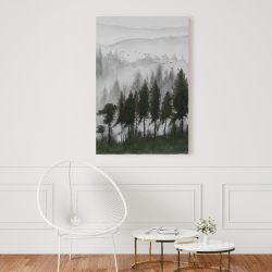 Toile 24 x 36 - Paysage de montagne en aquarelle sombre