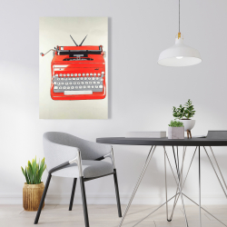 Toile 24 x 36 - Machine à écrire rouge