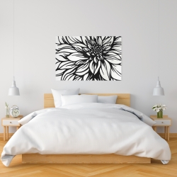 Canvas 24 x 36 - Dahlia flower outline style