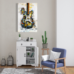 Toile 24 x 36 - Guitare colorée abstraite