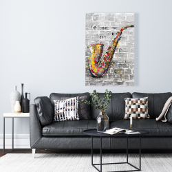 Canvas 24 x 36 - Graffiti of a saxophone