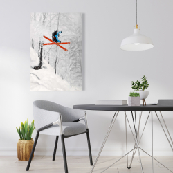 Toile 24 x 36 - Homme skiant sur un terrain escarpé