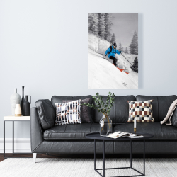 Canvas 24 x 36 - Man skiing in mountain