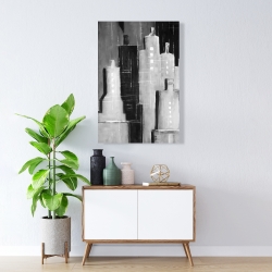 Toile 24 x 36 -  paysage urbain noir et blanc abstrait