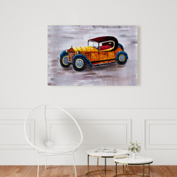 Toile 24 x 36 - Jouet de voiture jaune