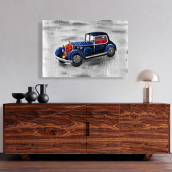 Toile 24 x 36 - Jouet de voiture vintage bleu