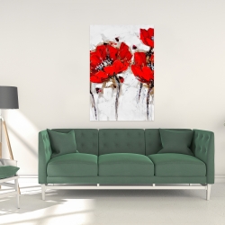 Toile 24 x 36 - Pavots rouges avec texture