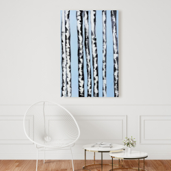 Canvas 24 x 36 - Birches on a blue background