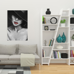 Canvas 24 x 36 - Mysterious red lips lady