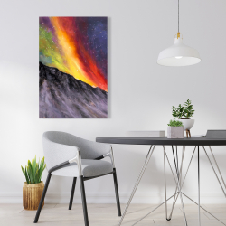 Canvas 24 x 36 - Aurora borealis in the mountain