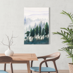 Canvas 24 x 36 - Mountains landscape in watercolor