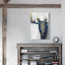 Canvas 24 x 36 - Blue moose