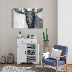 Canvas 24 x 36 - Blue moose