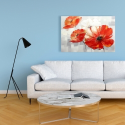 Canvas 24 x 36 - Abstract red wild flowers