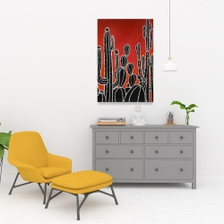 Canvas 24 x 36 - Black tall cactus