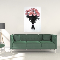 Canvas 24 x 36 - Bouquet of coral roses