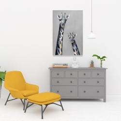 Canvas 24 x 36 - Steel blue giraffe
