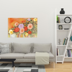 Canvas 24 x 36 - Colorful abstract flowers