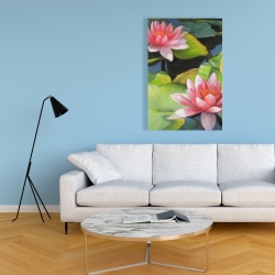Canvas 24 x 36 - Water lilies and lotus flowers