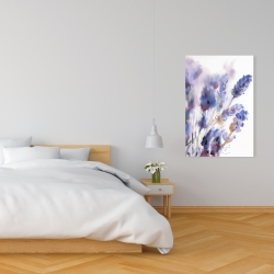 Canvas 24 x 36 - Watercolor lavender flowers with blur effect